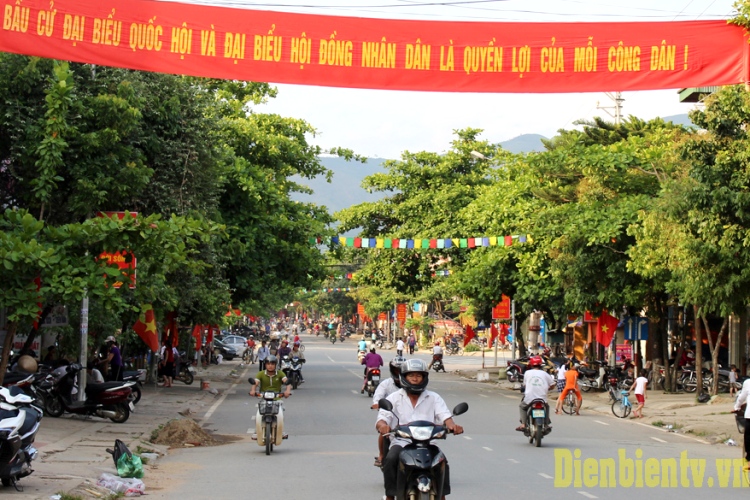 Đường phố thị trấn Tuần Giáo, huyện Tuần Giáo (ảnh: dienbientv.vn).
