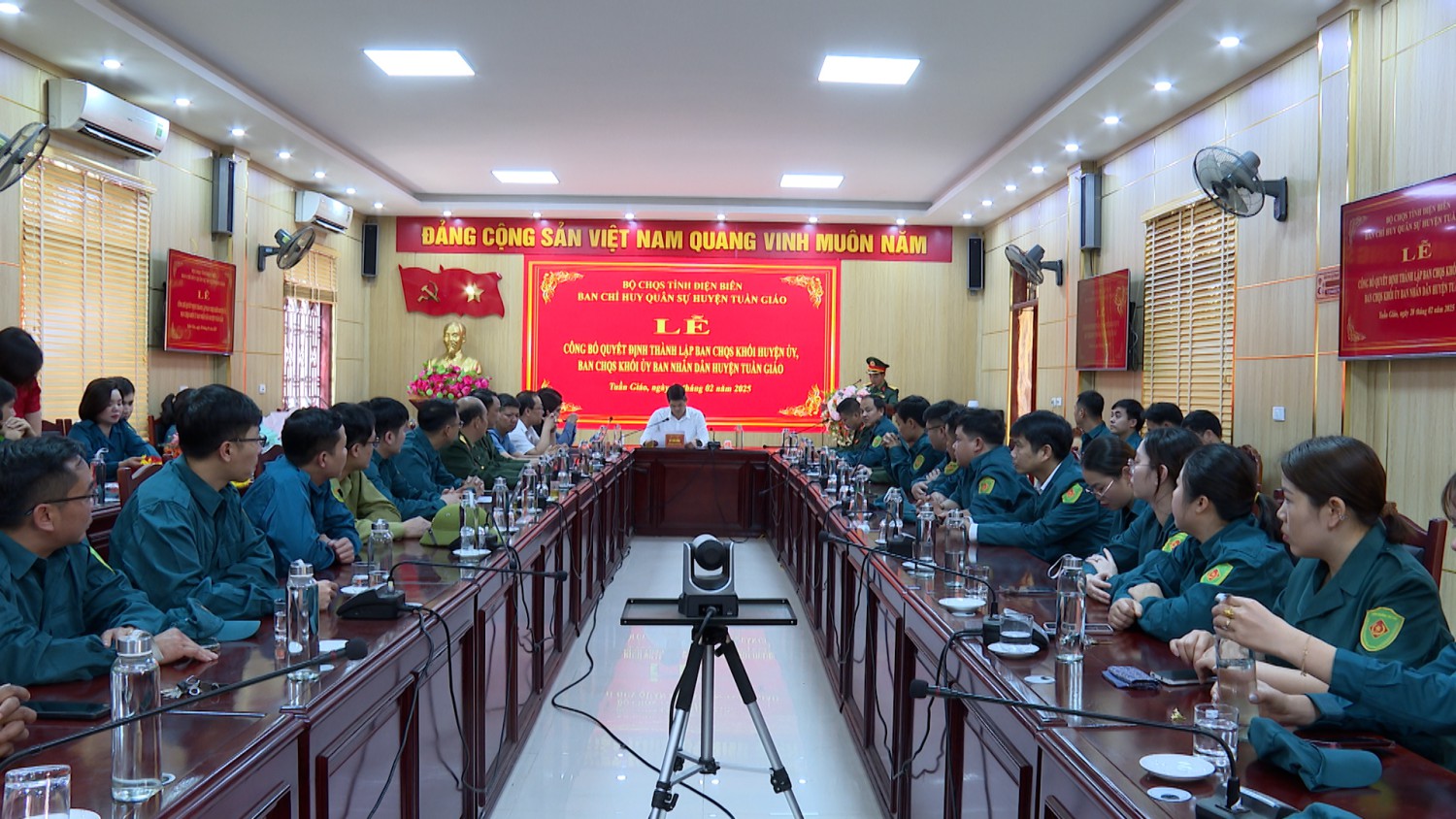 Lễ công bố quyết định thành lập Ban CHQS khối Huyện ủy, Ban CHQS khối Hubet com huyện Tuần Giáo